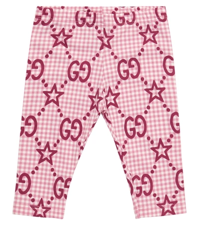 Gucci Pink Leggings For Baby Girl With Double Gg And Stars