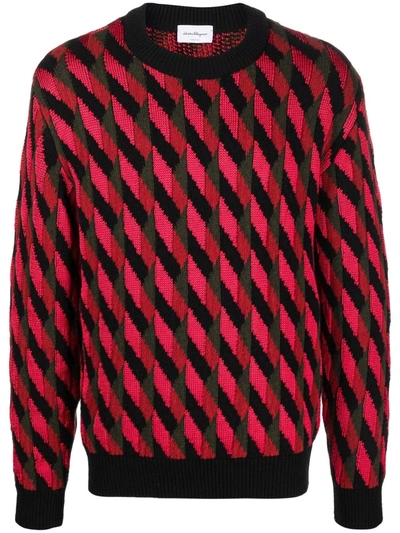 Ferragamo Black/red Striped Jumper