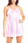 Icollection Satin Chemise In Pink