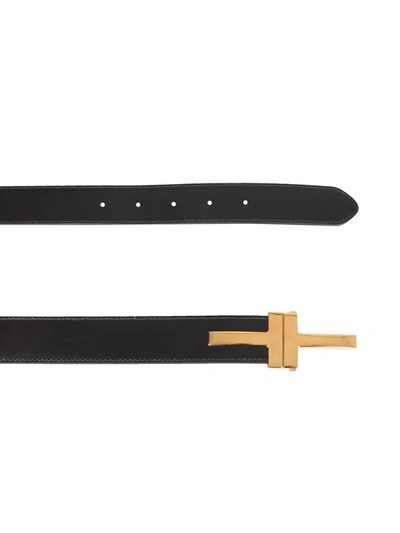 Tom Ford Belt With Logo In Nero