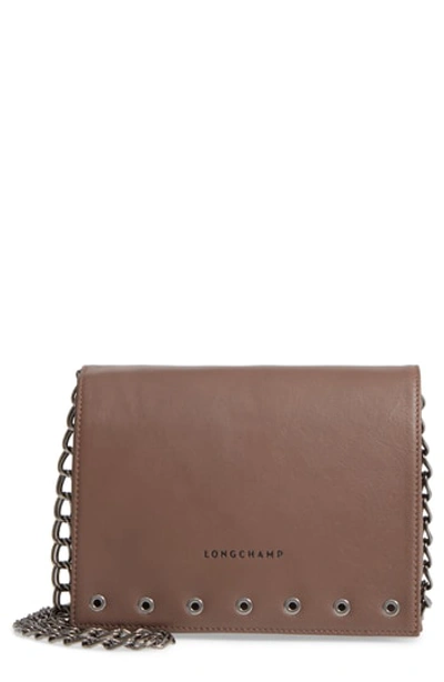 Longchamp Paris Rocks Small Leather Crossbody In Taupe