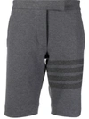 Thom Browne 4-bar Stripe Twill Shorts In Grey