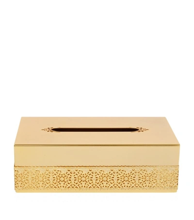 Villari Marbella Rectangular Tissue Box In Gold
