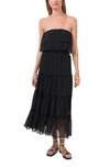 1.state Strapless Ruffle Tiered Dress In Rich Black