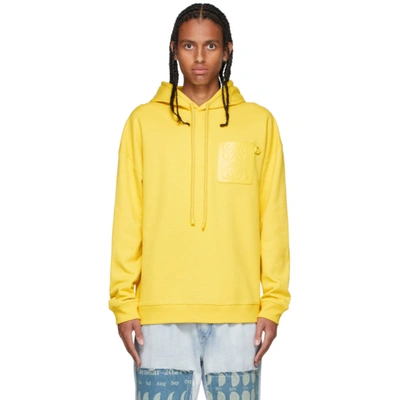Loewe Yellow Anagram Patch Hoodie In Yellow Cor
