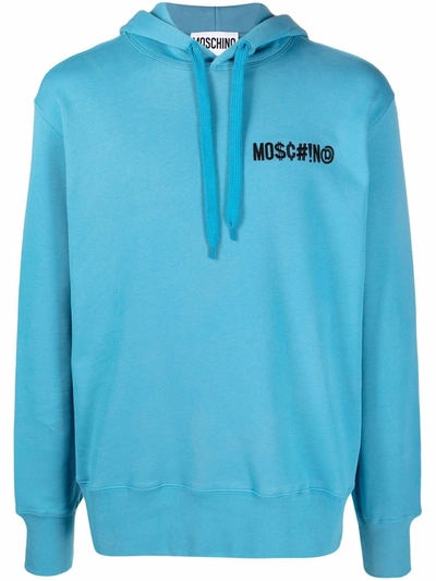 Moschino Keyboard Logo Hoodie In Light Blue