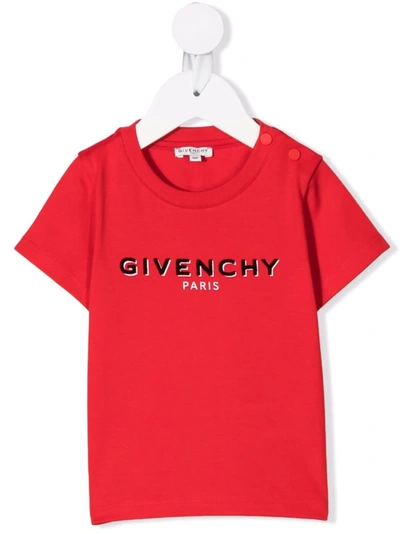 Givenchy Babies' Newborn T-shirt With Print In Red