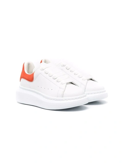 Alexander Mcqueen Kids' Lace-up Platform-sole Sneakers In White