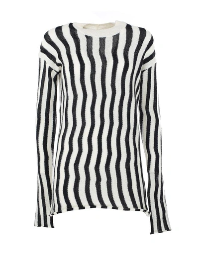 Helmut Lang Striped Sweater In Nude & Neutrals