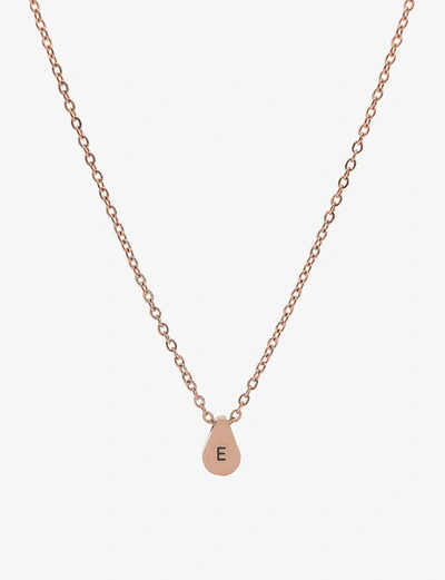 Littlesmith Personalised Initial Rose Gold-plated Teardrop Bead Necklace