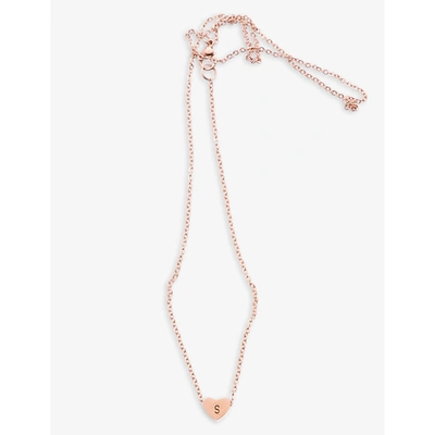 Littlesmith Personalised Initial Rose Gold-plated Heart Bead Necklace