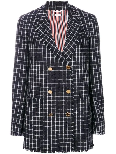 Thom Browne Double Breasted Jacket In Eavy