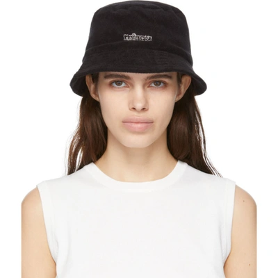 Miaou Womens Black Logo-embellished Cotton Bucket Hat 1 Size
