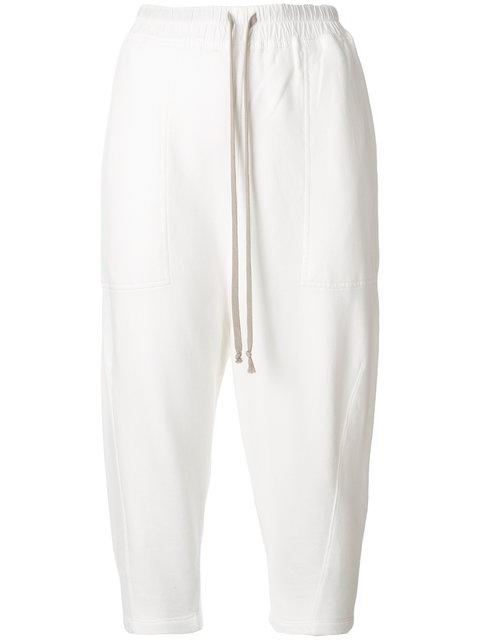Rick Owens Drkshdw Drop-crotch Tracksuit Bottoms In White | ModeSens