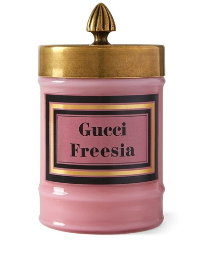 Gucci Freesia-scented Murano-glass Candle In Pink Retro,ir.
