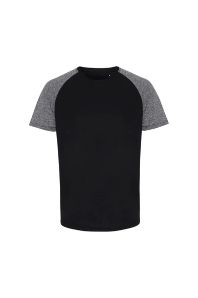 Tridri Mens Contrast Sleeve Performance T-shirt (black/black Melange)