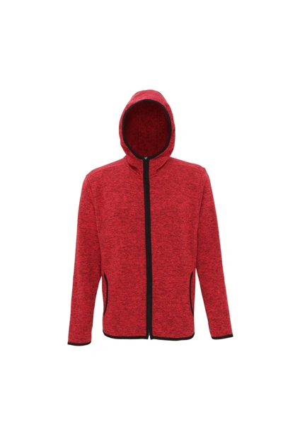 Tridri Tri Dri Mens Melange Knit Fleece Jacket (fire Red/black Fleck)