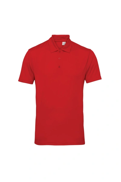 Tridri Tri Dri Mens Panelled Short Sleeve Polo Shirt (fire Red)
