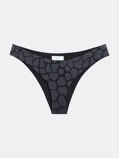 Onia Daisy Ombre Croc Bikini Bottom In Black