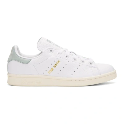 Adidas Originals By Pharrell Williams White & Green Stan Smith Sneakers