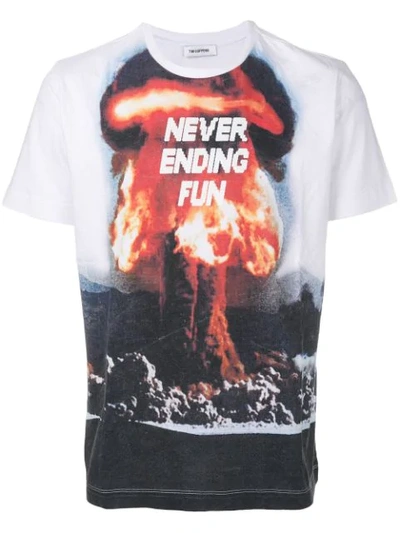 Tim Coppens Volcano Print T-shirt In Bianco