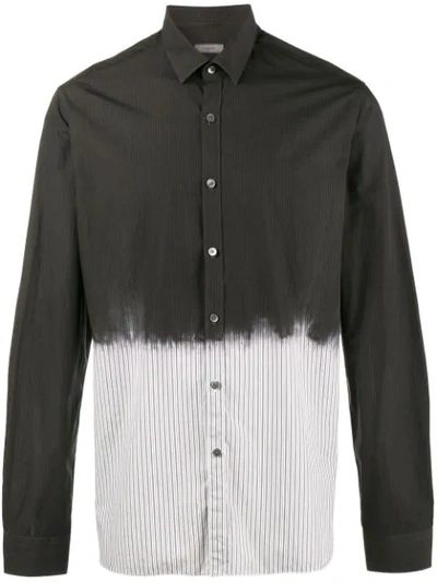 Lanvin Overdyed Pinstripe Shirt In Grey