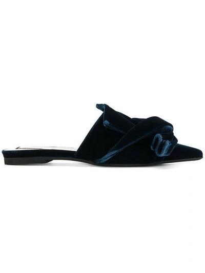 N°21 Nº21 Bow Front Slippers - Blue