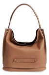 Longchamp '3d' Leather Hobo - Beige In Taupe