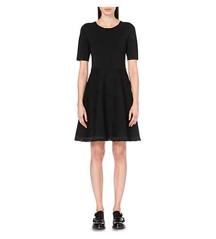 Burberry Fringe-trim Knitted Dress In Black | ModeSens