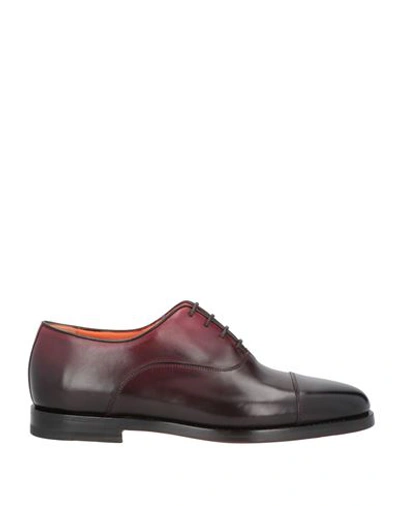 Santoni Lace-up Shoes In Red