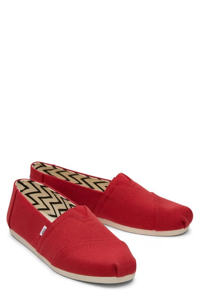 Toms Vegan Friendly Alpargata Slip Ons In Cherry-red