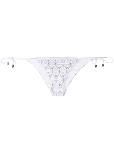 Karl Lagerfeld Karl Icon Triangle Bikini Bottoms In White