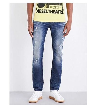 Diesel Thommer Skinny Stretch-denim Jeans In Medium Wash Blue