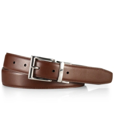Polo Ralph Lauren Men's Accessories, Douglas Leather Belt In Brown/silver
