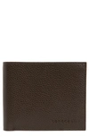 Longchamp Le Foulonne Bi-fold Wallet With Coin Pouch In Mocha