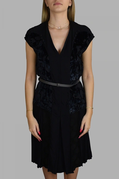 Antonio Marras Luxury Dress For Women   Prada Black Dress With Bow