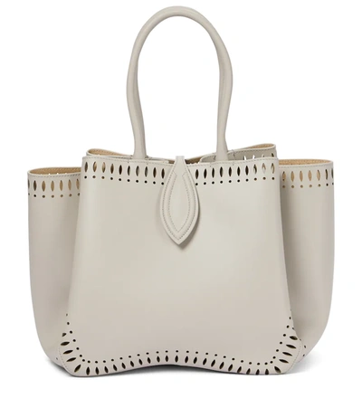 Alaïa Angele 32 Calf Leather Top-handle Bag In Perle