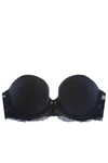 Stella Mccartney Smooth & Lace Stretch-jersey And Lace Strapless Bra In Midnight Blue