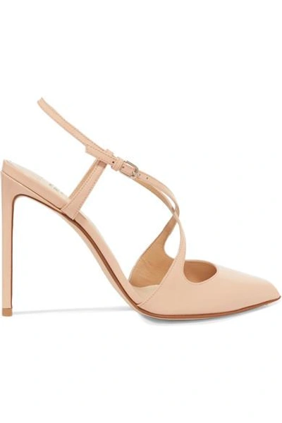 Francesco Russo Patent-leather Pumps In Beige