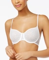 Dkny Classic Cotton T-back Lace Bra Dk4087 In Poplin White