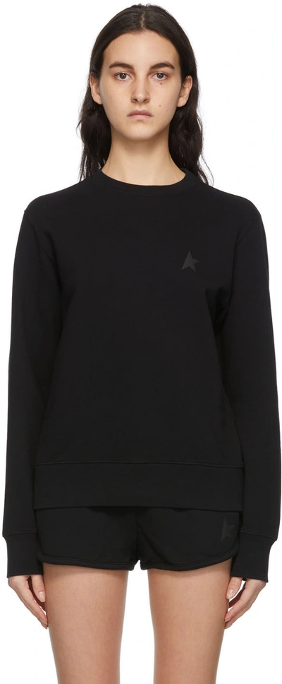 Golden Goose Cotton Sweatshirt With Tone-on-tone Logo Detail In Black