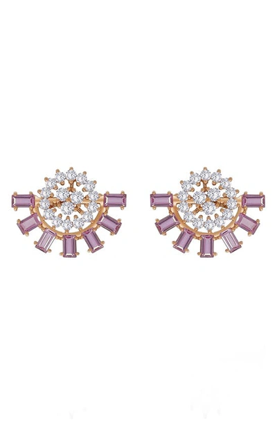 Hueb Bestow Stud Earrings In Pink Gold