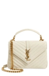 Saint Laurent Medium College Shoulder Bag In Crema Soft