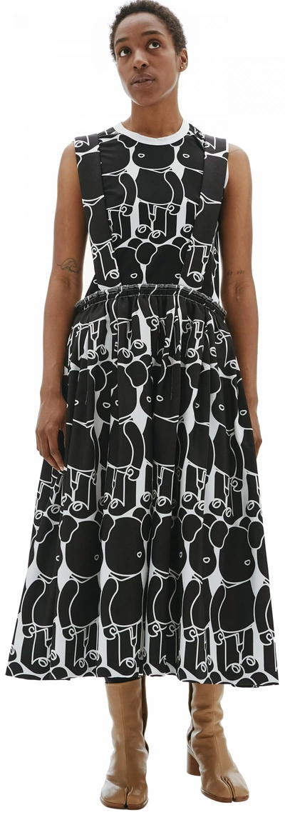 Comme Des Garcons Cdg Bearbrick Printed Skirt In Black