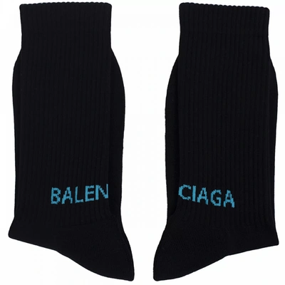 Balenciaga Black Logo Cotton Socks