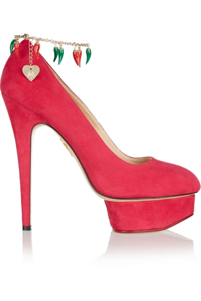 Charlotte Olympia Hot Dolly Suede Pumps | ModeSens