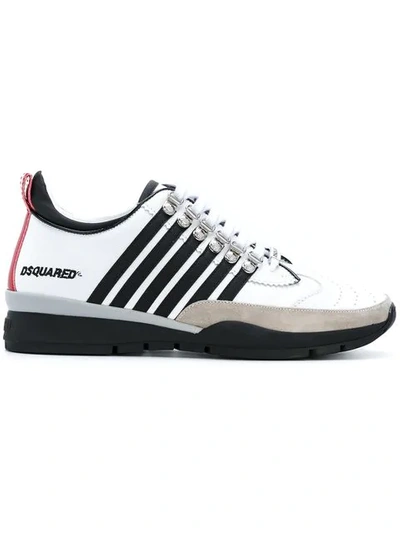 Dsquared2 251 Leather & Suede Sneakers In White
