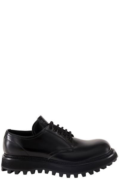 Dolce & Gabbana Black Extra-light Sole Derbys