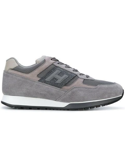 Hogan Men's Shoes Suede Trainers Sneakers H321 In Grey
