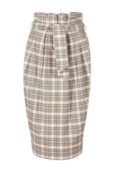 A-line Tailored High-waisted Skirt In Highland-print